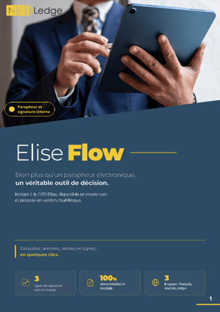 NeoLedge propose une offre complète de signature électronique intégrée à la GED Elise : parapheur interne Elise Flow, signature externe ECS Yousign et ECS NGSign. Conforme eIDAS, RGS et RGPD.